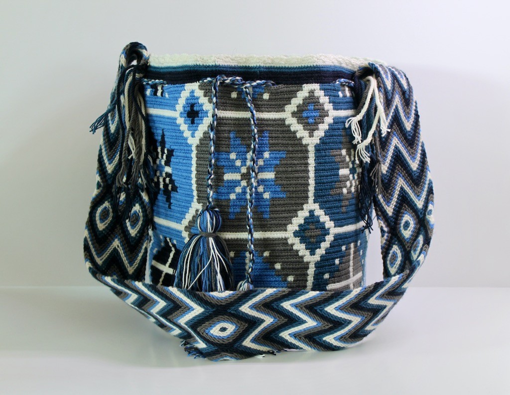 Sac Mochila Wayuu L etoiles bleues detailes