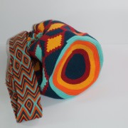 Sac Mochila Wayuu Losanges coloré couché